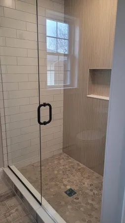 a bathroom with a shower