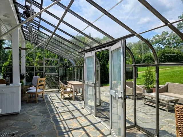 a view of outdoor space with seating area
