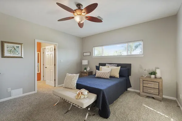 a living room with furniture