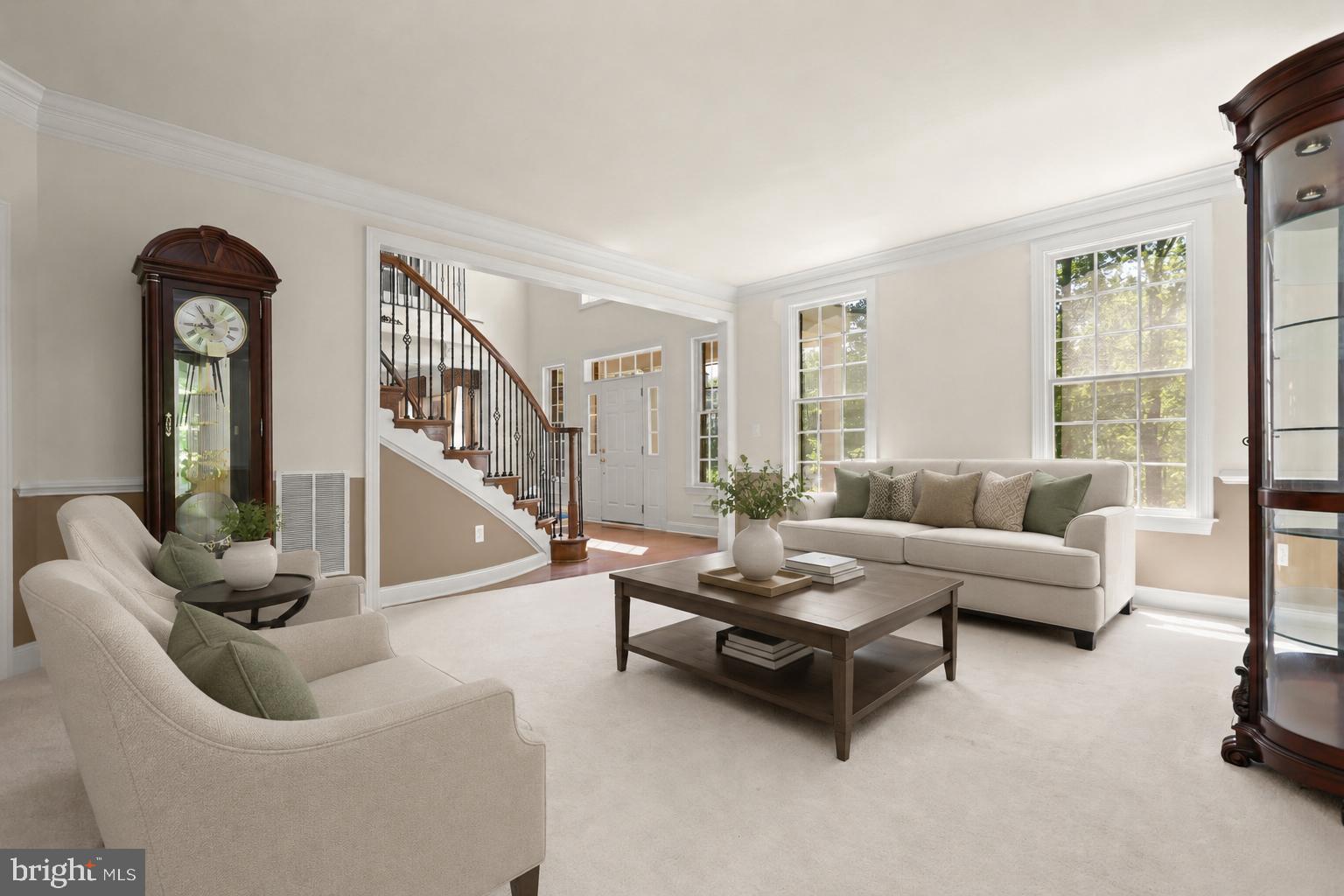 1601 Rushing Stream Court Forest Hill, MD 21050 - Photo 15 of 72 Living room with carpet & crown & chair molding