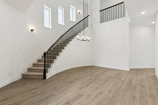 a view of entryway with wooden floor