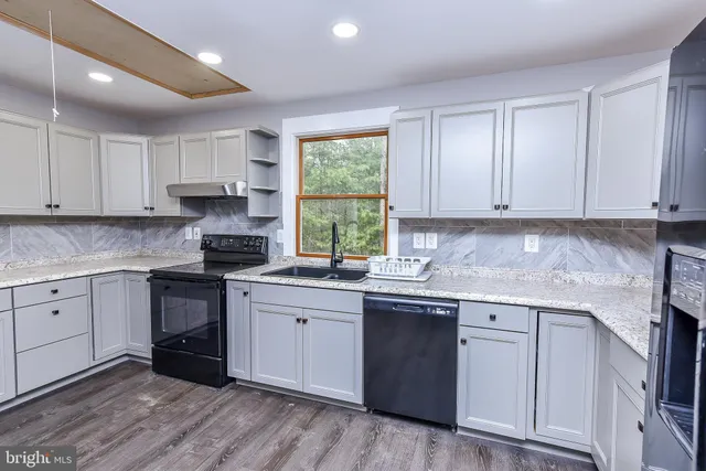 a view of a house with a large tree and a yard