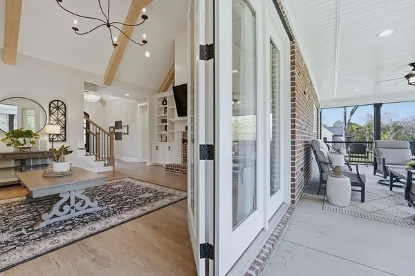 a living room with furniture