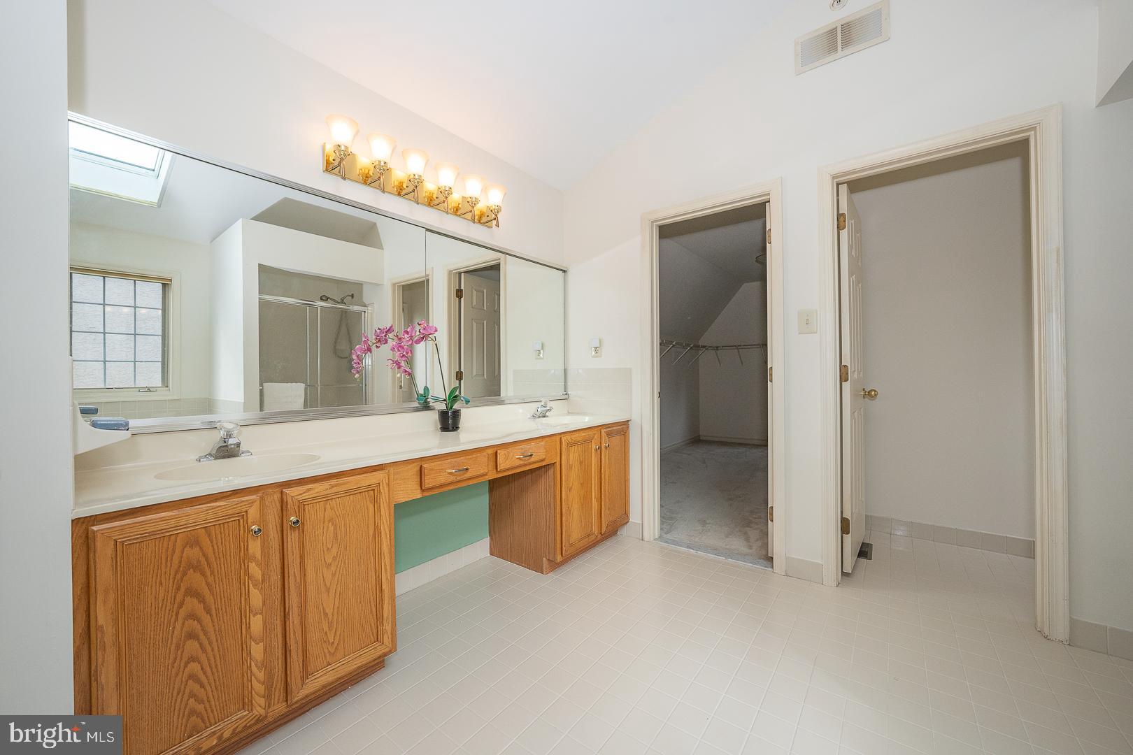 28 Ridgeview Road Newtown Square, PA 19073 - Photo 31 of 49 a large bathroom with a large mirror vanity and a sink