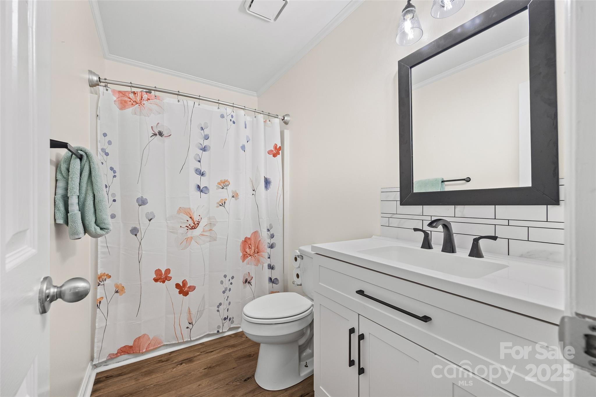 9013 Windjammer Drive Tega Cay, SC 29708 - Photo 11 of 20 a bathroom with a toilet sink vanity and mirror