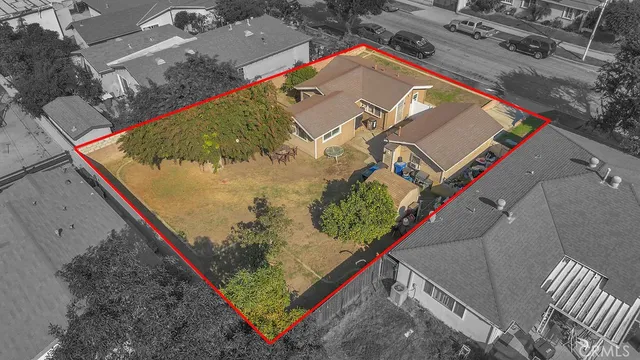 an aerial view of a house