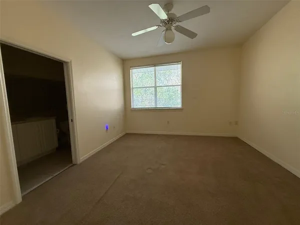 an empty room with a window