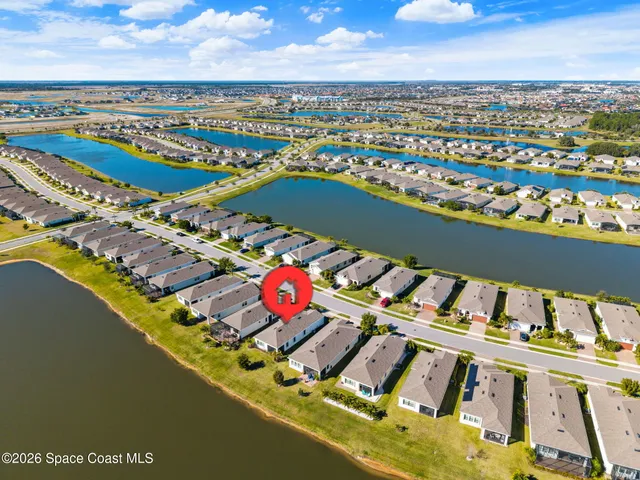 a view of a lake with outdoor space