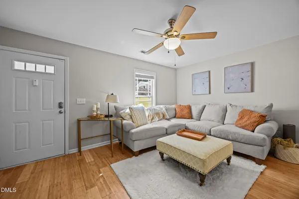 a living room with furniture