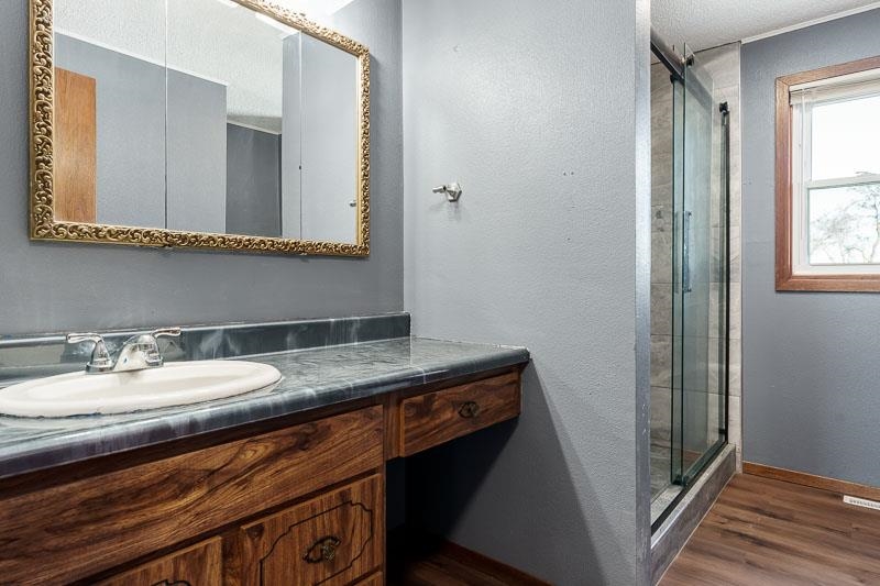4422 North Union Road Forreston, IL 61030 - Photo 49 of 60 a bathroom with a sink a vanity and a mirror