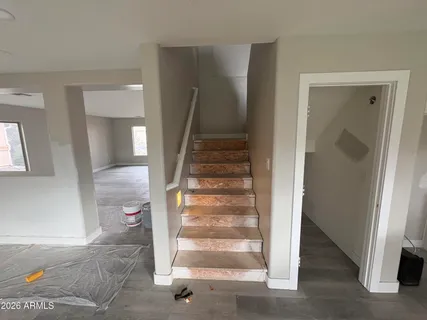 a view of entryway with a front door