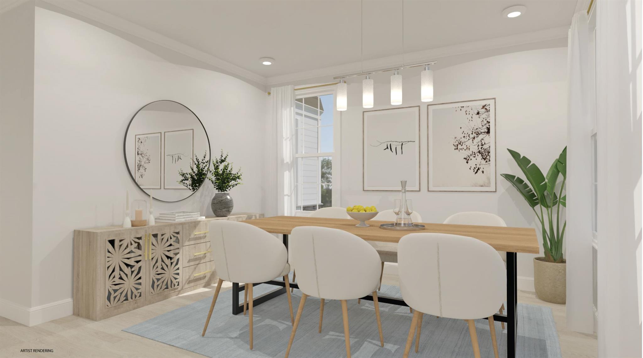 100 Rogers Avenue, Unit 301 Westhampton Beach, NY 11978 - Photo 7 of 13 a view of a dining room with furniture and a potted plant
