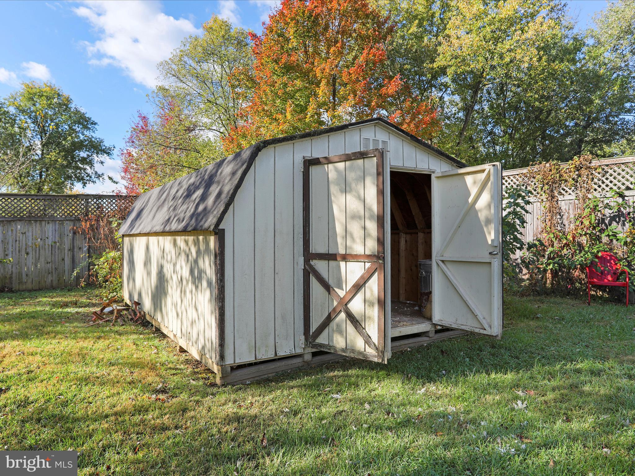 60 Grey Spring Avenue Bunker Hill, WV 25413 - Photo 33 of 35 a view of backyard with small cabin and wooden fence