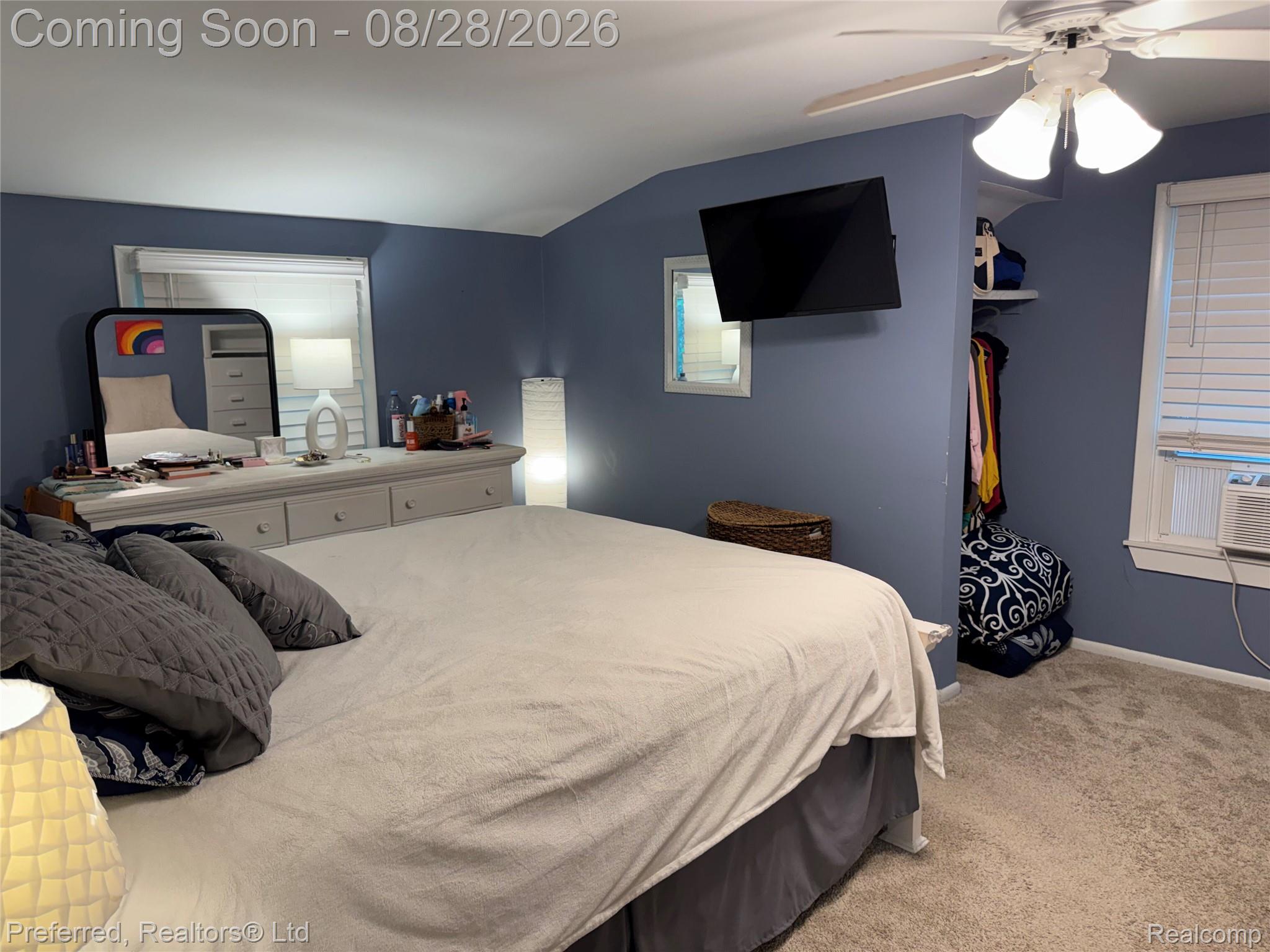10362 Quirk Road Belleville, MI 48111 - Photo 30 of 41 Carpeted flooring, ceiling fan, and built-in closet storage