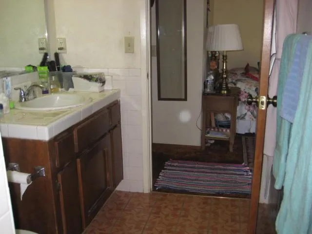 a view of a porch of a house