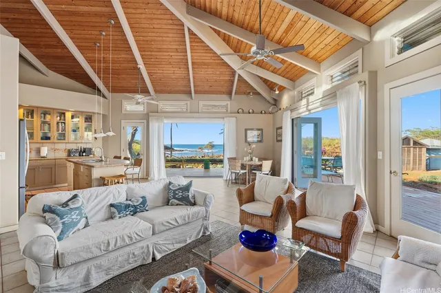 an aerial view of a house with swimming pool