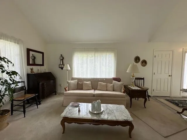 a living room with furniture and a couch