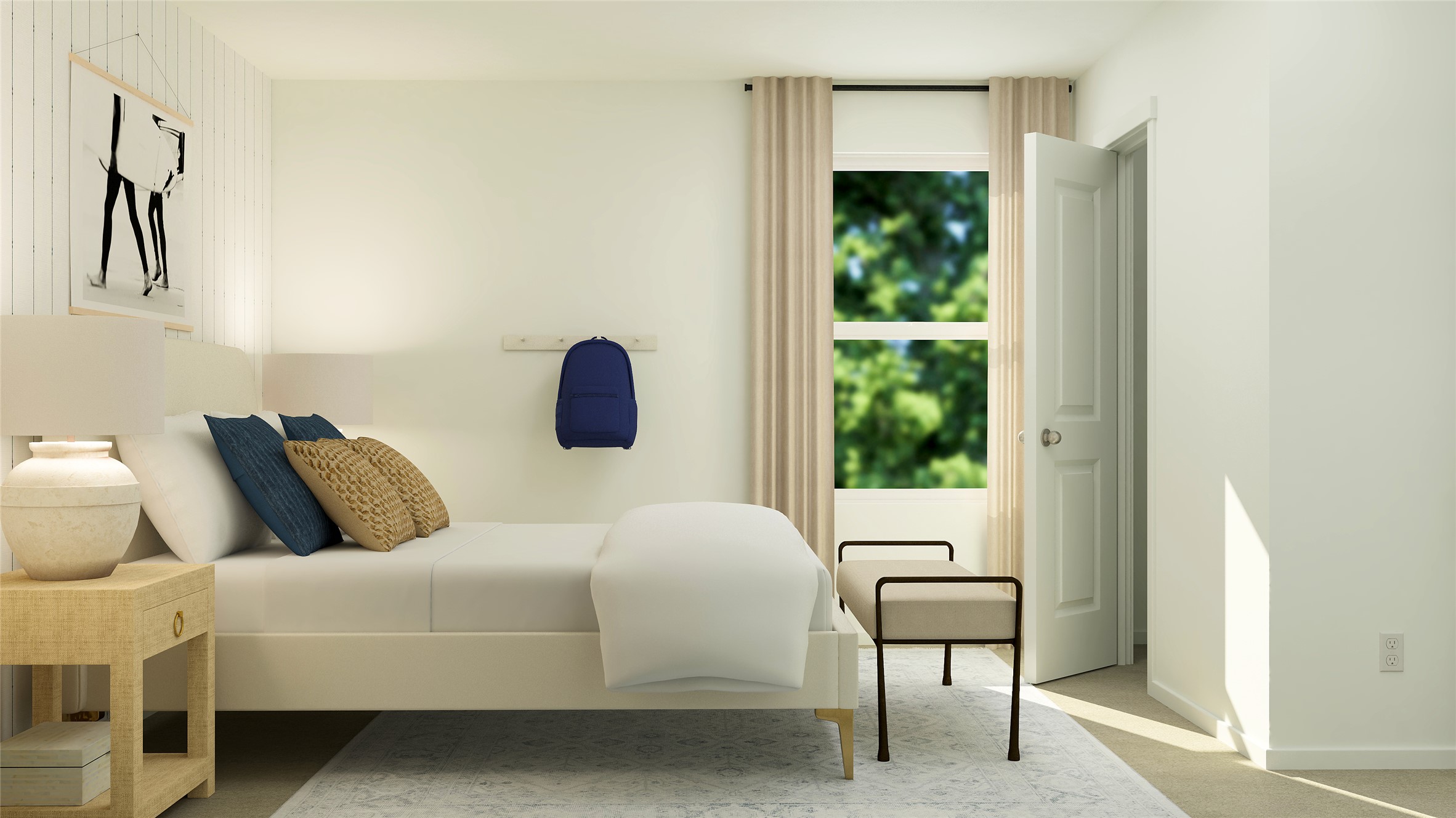 117 Texas Angel Way Jarrell, TX 76537 - Photo 8 of 33 a bedroom with a bed a lamp and a large window