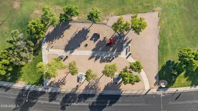 a view of park with sitting area