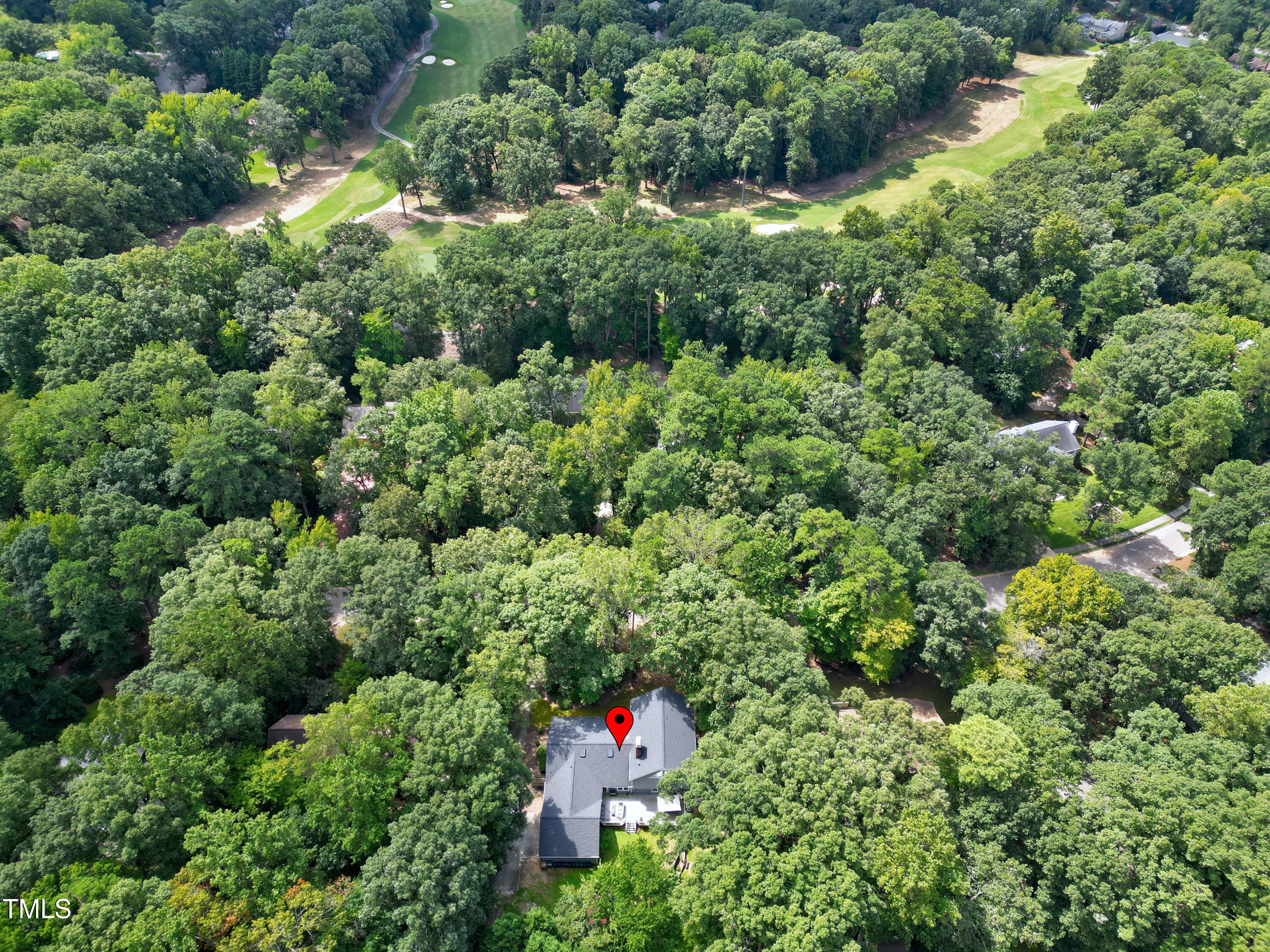 112 Queensferry Road Cary, NC 27511 - Photo 40 of 41 an aerial view of residential house with outdoor space and trees all around