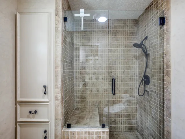 a bathroom with a shower