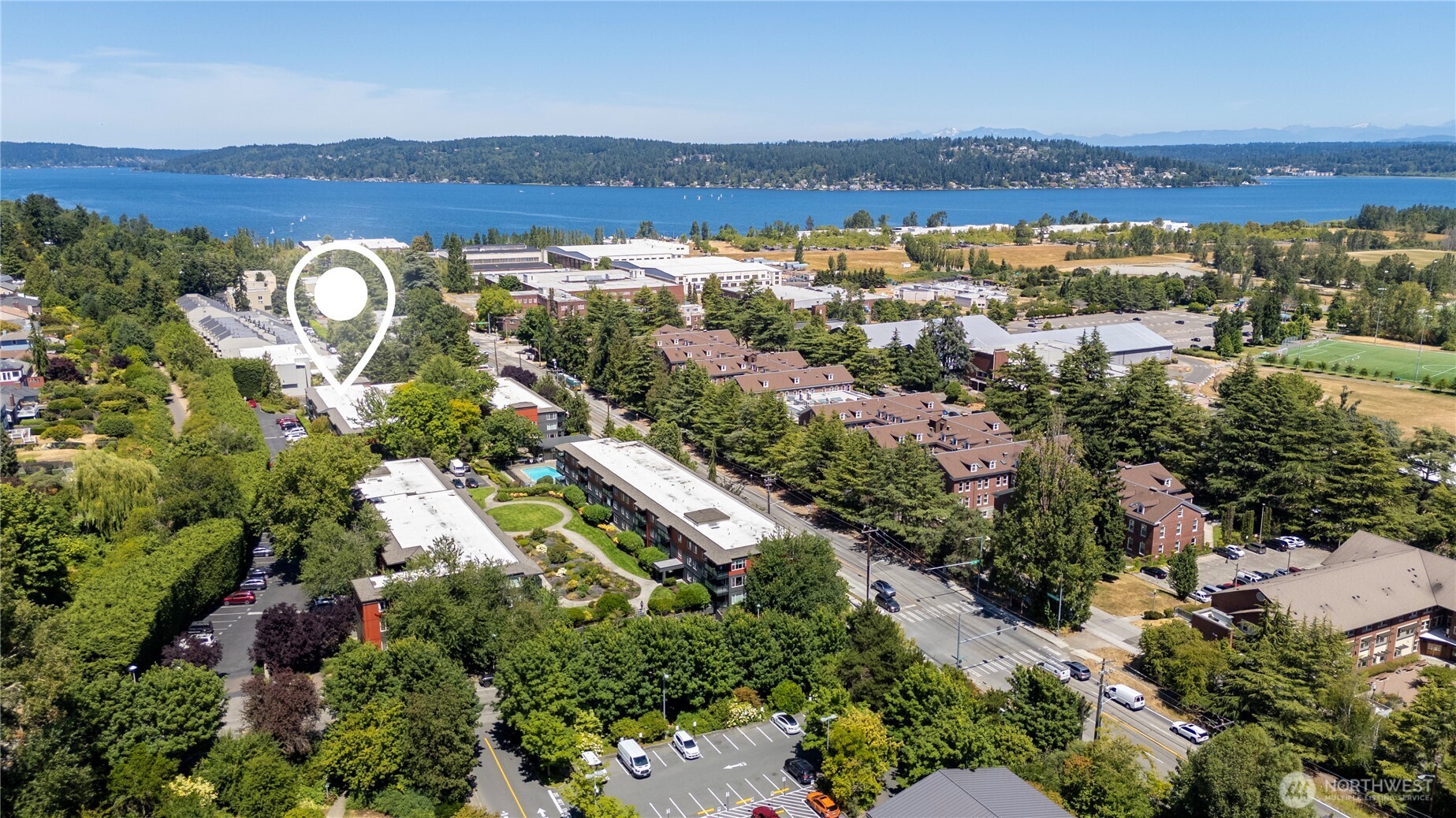 7021 Sand Point Way Northeast, Unit B201 Seattle, WA 98115 - Photo 29 of 29 an aerial view of a city