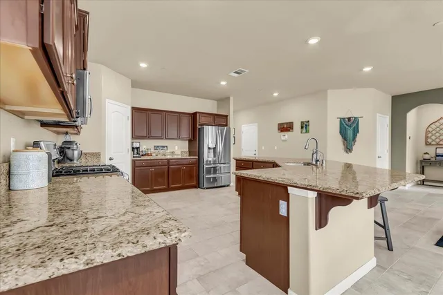 a view of kitchen with breakfast area