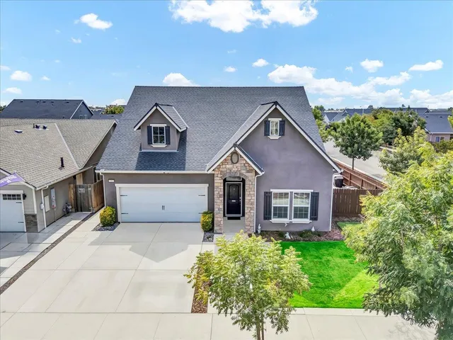 an aerial view of a house