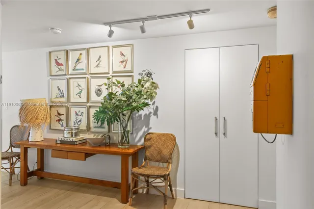 a view of a terrace with sky view