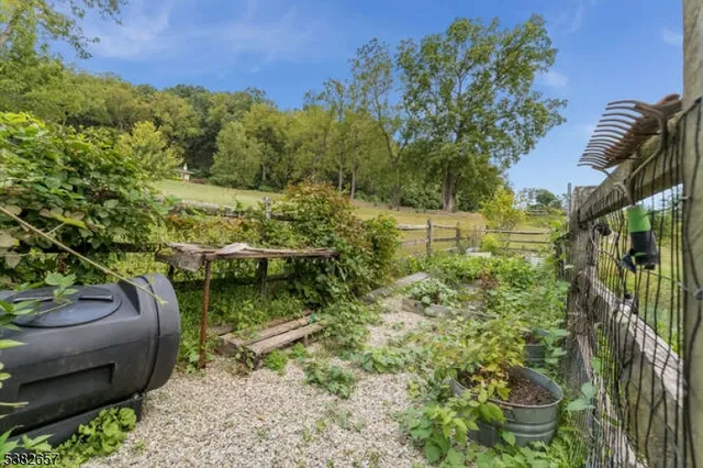 a view of a lake with a garden