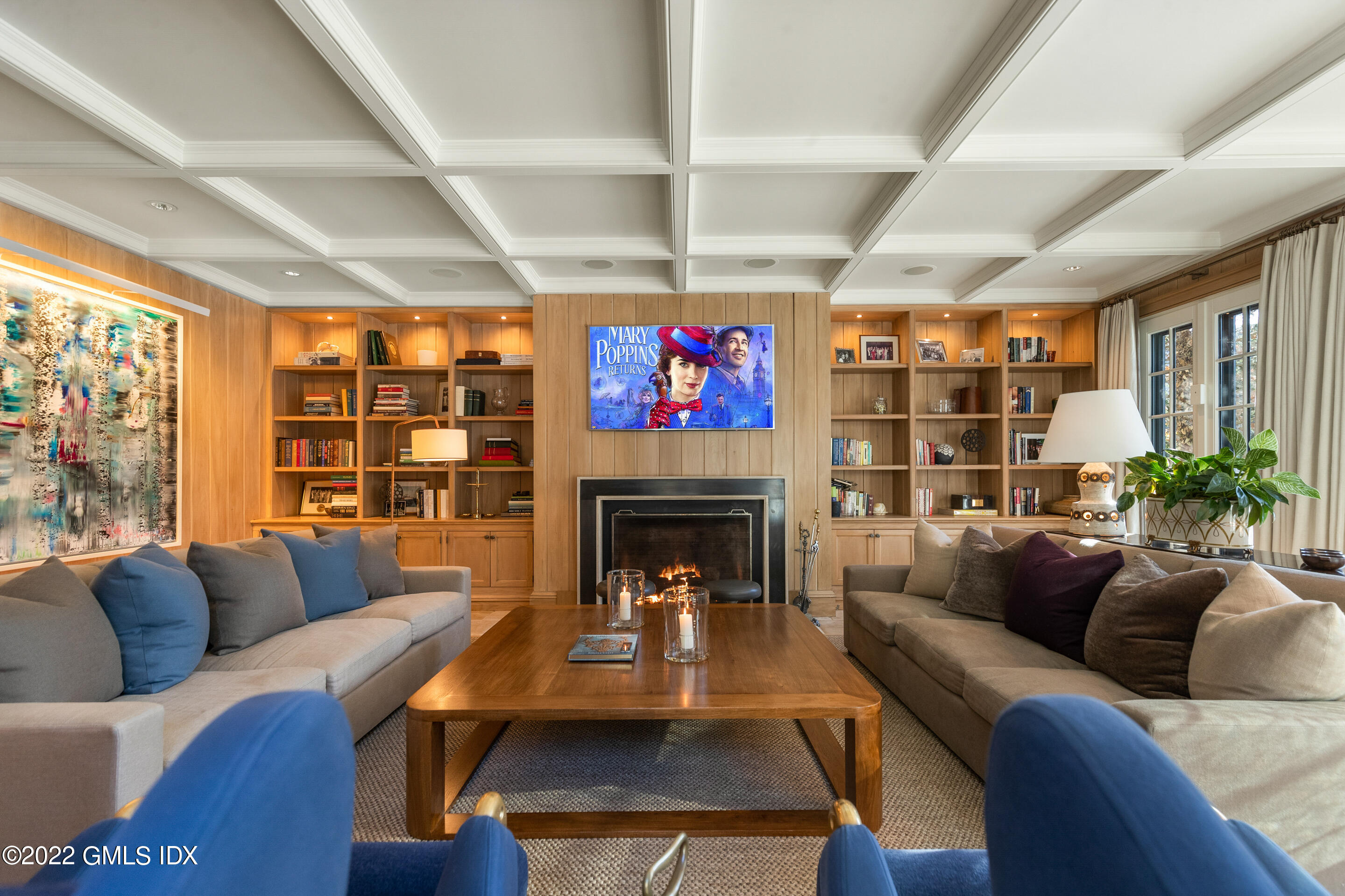 266 Round Hill Road Greenwich, CT 06831 - Photo 16 of 27 a living room with furniture and a fireplace