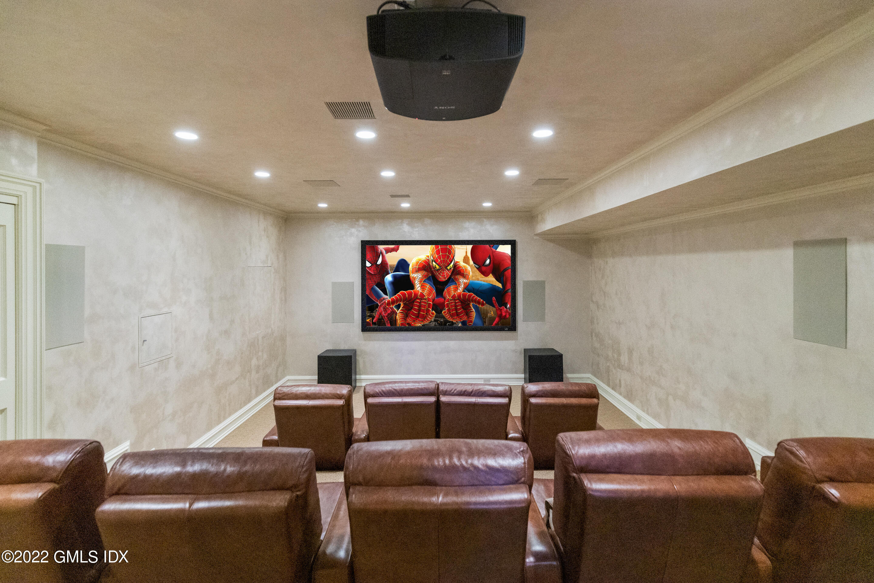 266 Round Hill Road Greenwich, CT 06831 - Photo 26 of 27 a projector room with furniture