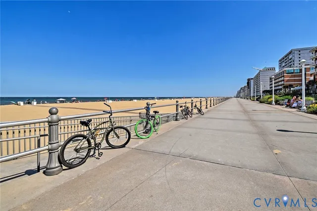 a view of a bench with a bike