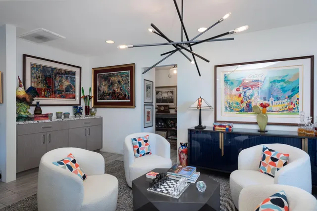 a living room with furniture and a couch