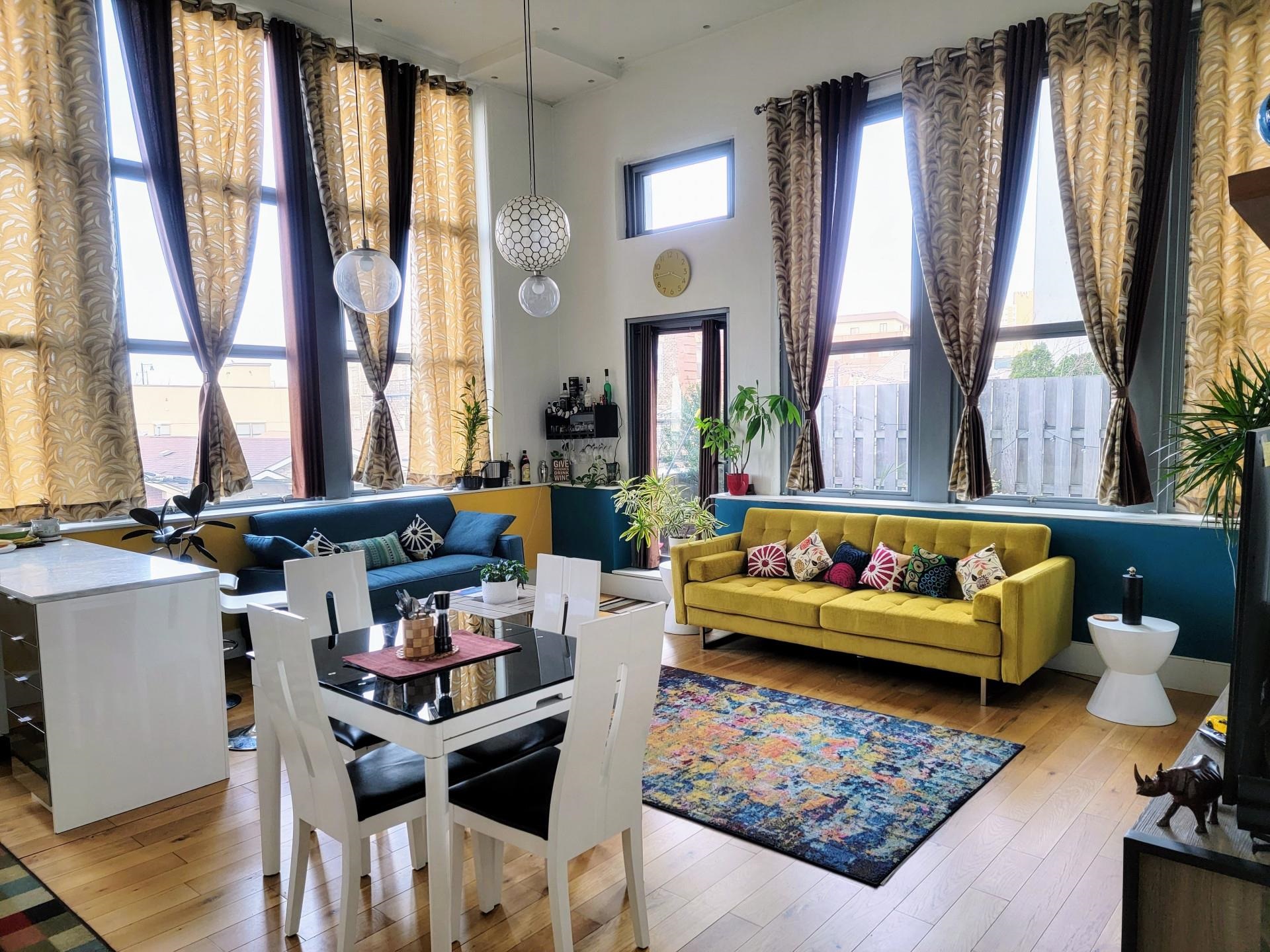 50 Dey Street, Unit 259 Jersey City, NJ 07306 - Photo 1 of 24 a living room with furniture and large windows