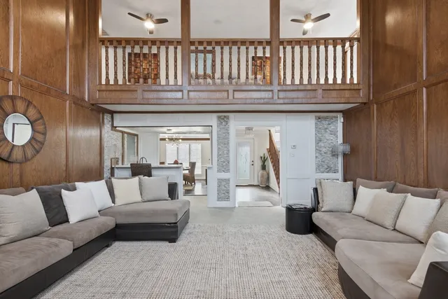 a living room with furniture