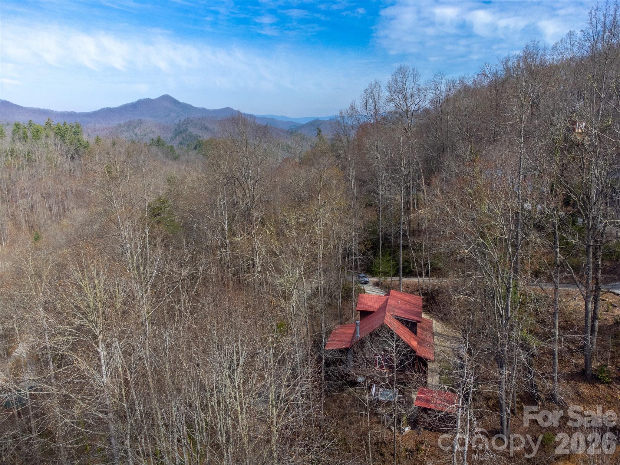 170 Wilkes Road Bryson City, NC 28713 - Photo 43 of 47 a backyard of a house with a yard and mountain view