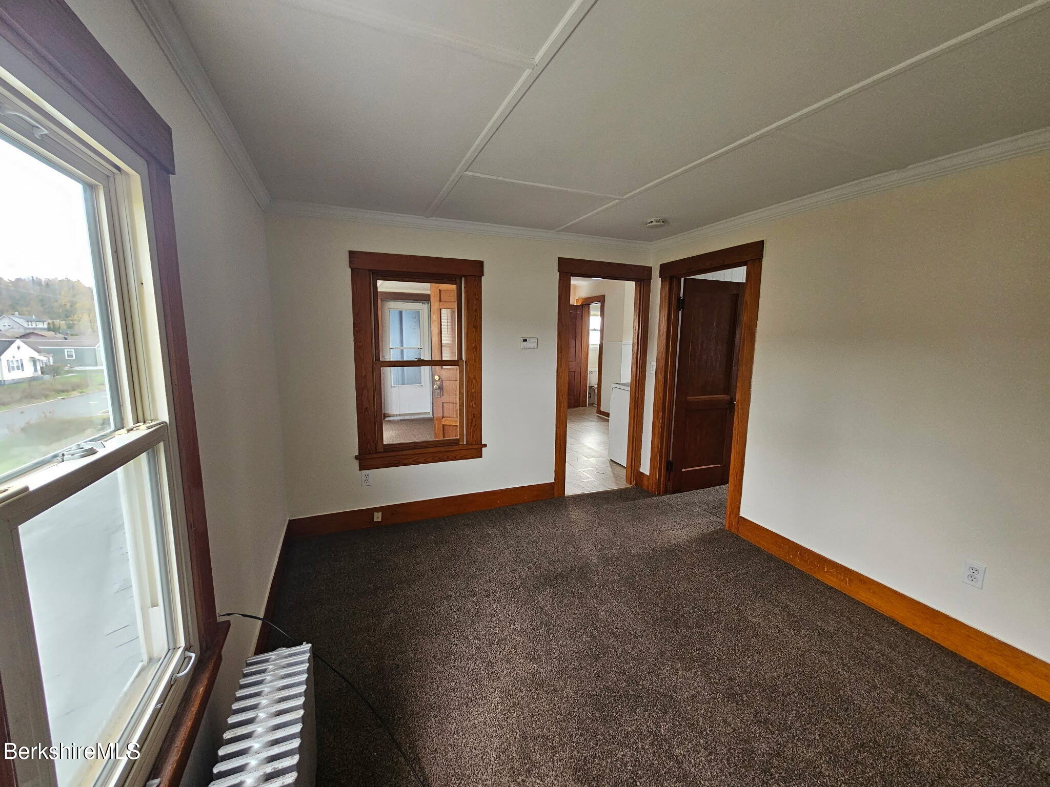 an empty room with windows