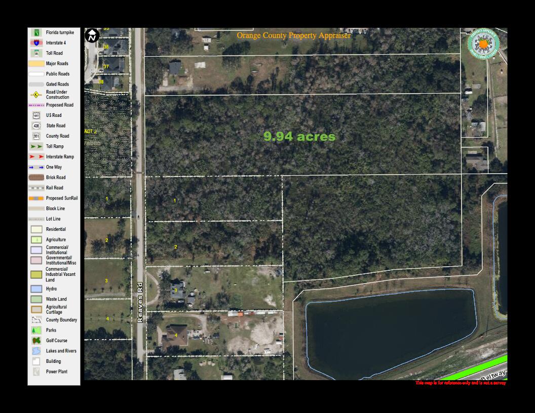 12995 Reaves Road Winter Garden, FL 34787 - Photo 3 of 3 Map w:parcel lines - 12995 Reaves Rd