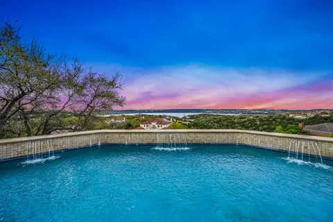 a city view with tall buildings