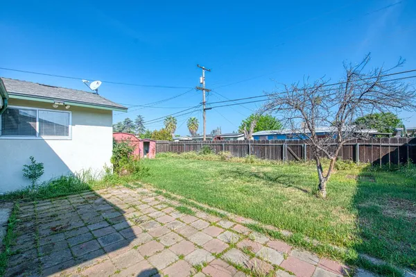 a view of a backyard with plants