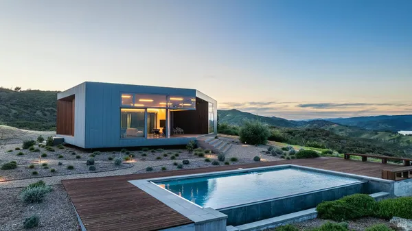 a view of a house with a patio