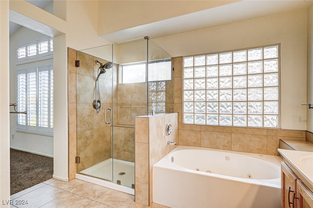 1708 Jack Rabbit Way Las Vegas, NV 89128 - Photo 11 of 16 Primary bathroom with upgraded shower