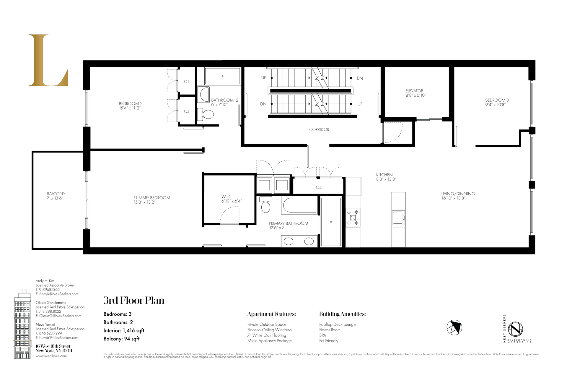 16 West 18th Street, Unit 3 Manhattan, NY 10011 - Photo 9 of 9 a picture of a floor plan