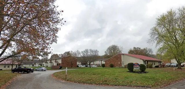 a view of a town with residential houses
