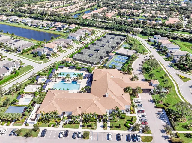 an aerial view of a city