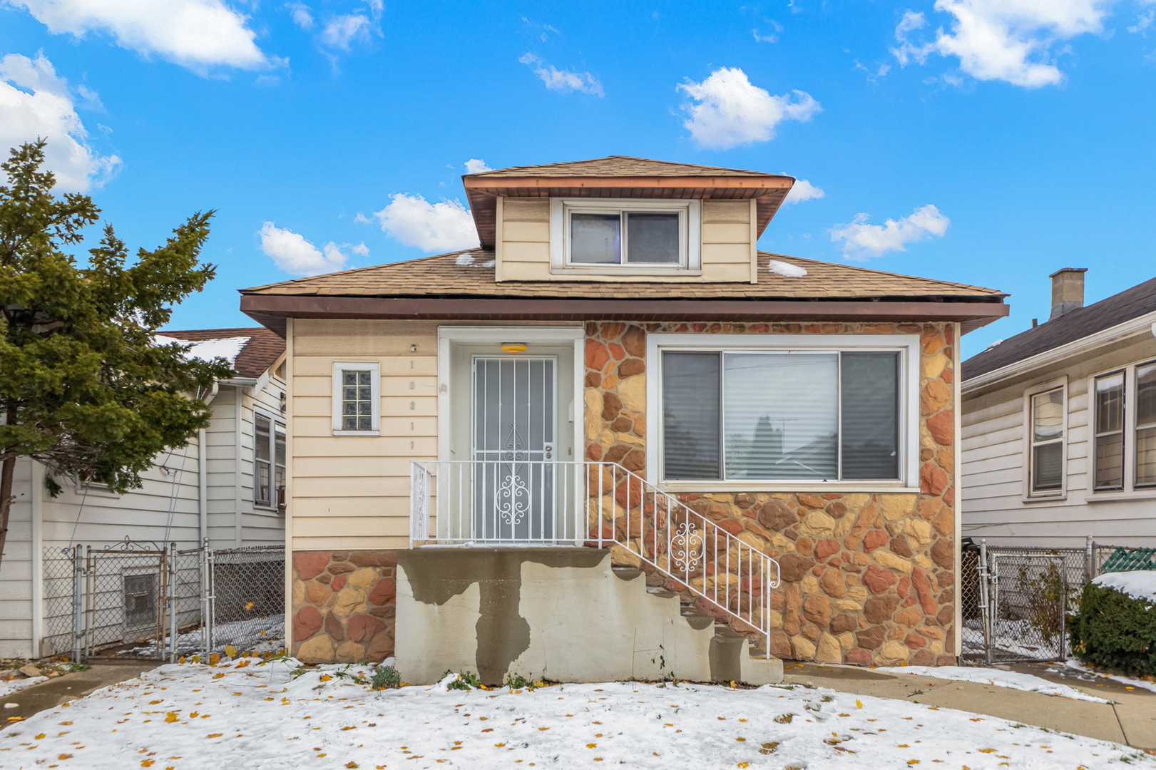 a front view of a house