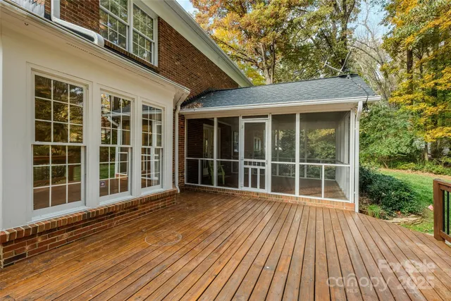 a view of a house with a large window