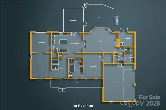 an aerial view of house with yard