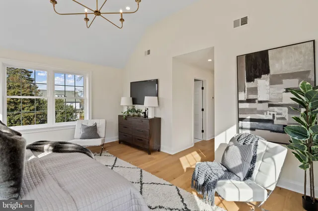 a view of a balcony with wooden floor